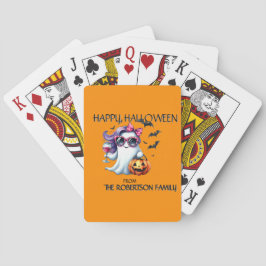 Griezelig Meisjesachtig Spook Halloween Pokerkaarten