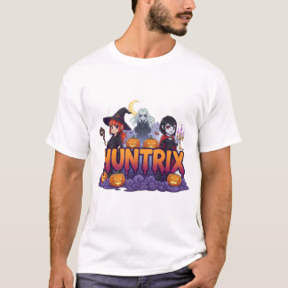 Griezelig Meisjesbende met Pompoenen en Druipende T-shirt