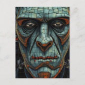 Griezelig monster van Frankenstein knettert gezich Feestdagenkaart (Voorkant)