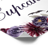 griezelig mooi | Gotische Bloemen Bats Cupcakes Poster (Hoek)