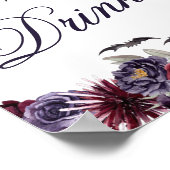 griezelig mooi | Gotische Bloemen Vleermuizen Open Poster (Hoek)