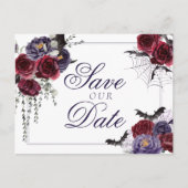 griezelig mooi | Gotische Rozen met Bats Wedding Aankondigingskaart (Voorkant)