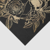 griezelig mooi | Gouden Grunge Schedel met Roos Tissuepapier (Detail)