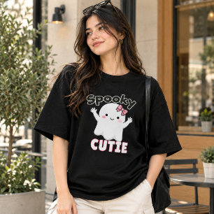 Griezelig Muts Geest T-Shirt - Cute Halloween Roze