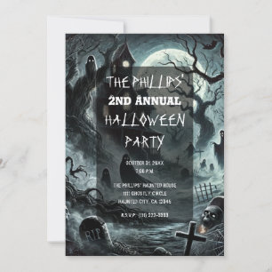 Griezelig Nacht Spelhuis Halloween Feest Kaart