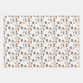 griezelig nacht spooky halloween patroon inpakpapier vel (Voorkant)