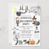 griezelig nacht spooky kostuum halloween party kaart (Voorkant)