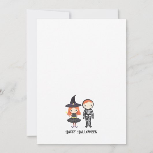 griezelig nacht spooky kostuum halloween party kaart (Achterkant)