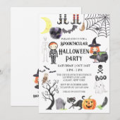 griezelig nacht spooky kostuum halloween party kaart (Voorkant / Achterkant)