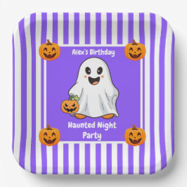 Griezelig Nachtfeest Verjaardag – Halloween nacht Papieren Bordje