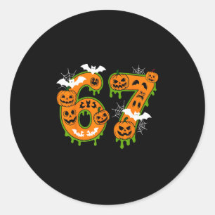 Griezelig nummer 67 in Halloween voor iedereen Ronde Sticker