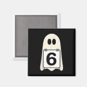 Griezelig nummer 6 bijpassend Halloween kostuum gr Magneet (Voorkant / Achterkant)
