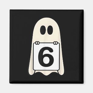 Griezelig nummer 6 bijpassend Halloween kostuum gr Magneet