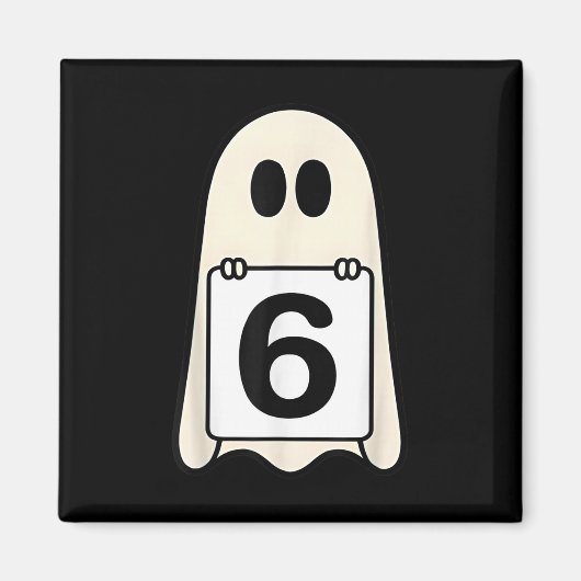 Griezelig nummer 6 bijpassend Halloween kostuum gr Magneet (Voorkant)