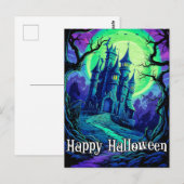 Griezelig oud spookachtig kasteel na donker briefkaart (Voorkant / Achterkant)