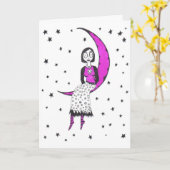 Griezelig over de maan en de sterren kaart (Gele Bloem)