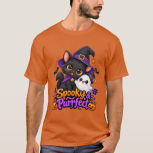 Griezelig & perfect Halloween zwart kat donker T-s T-shirt