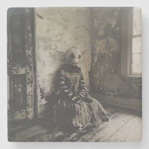 Griezelig personage Stone Onderzetter