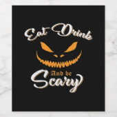 Griezelig Pompoen Monster Halloween Wijn Etiket (Enkel label)