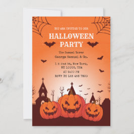 Griezelig Pompoen Paleis Halloween Zakelijk Kaart