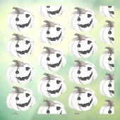 Griezelig Pompoen Patroon | Prettig Halloween Raamsticker (Vel 3)