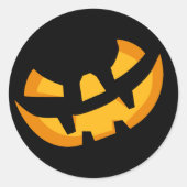 Griezelig pompoengezicht ronde sticker (Voorkant)