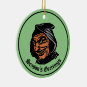 griezelig raar figuur met capuchon keramisch ornament (Rechts)