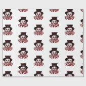 Griezelig Rood en Zwart Retro  Circus Clown Cadeaupapier (Vlak)
