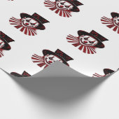 Griezelig Rood en Zwart Retro  Circus Clown Cadeaupapier (Hoek)