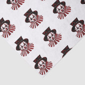 Griezelig Rood en Zwart Retro  Circus Clown Tissuepapier (Detail)