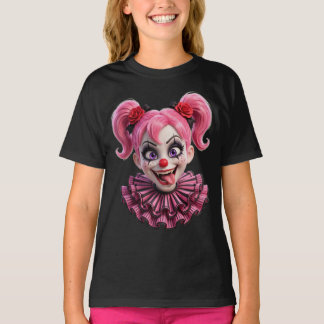 Griezelig Roze Clown Meisje Pixar Halloween T-Shir T-shirt