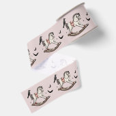 Griezelig Roze Schommelpaard Grosgrain Lint (Achterkant)