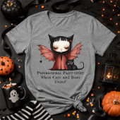 Griezelig Schattig Fee Kat Halloween Grafisch Tri-Blend Shirt