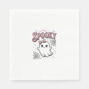 Griezelig Schattig Geest Vintage Halloween Shirt O Servet