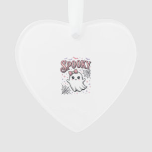 Griezelig Schattig Geest Vintage Halloween T-shirt Ornament