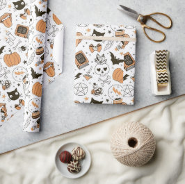 Griezelig Schattig Gelukkig Halloween Cadeaupapier