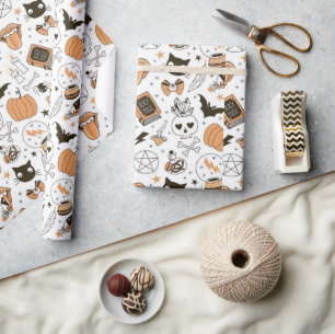Griezelig Schattig Gelukkig Halloween Cadeaupapier