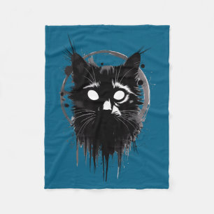 Griezelig Schattig Goth Kat Horror Kitty Schets Al Fleece Deken