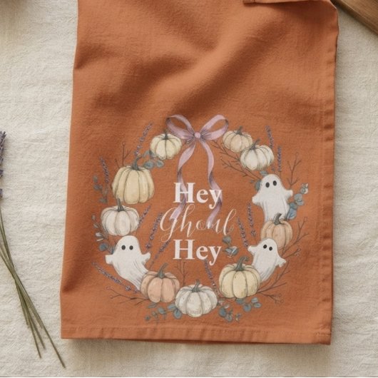 Griezelig Schattig Hey Geest Herfst Handdoek