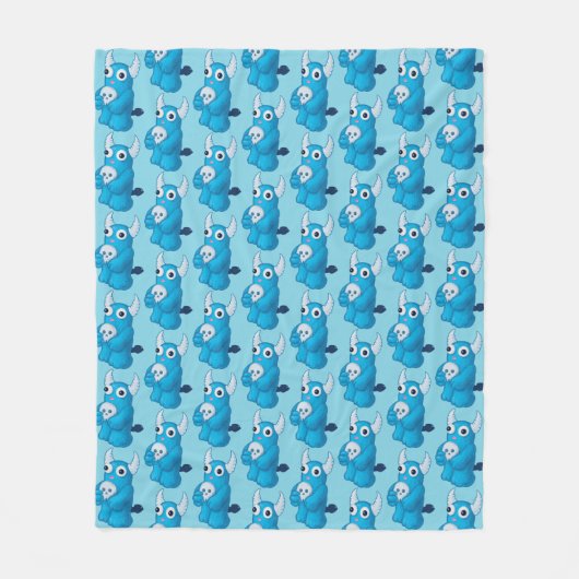 Griezelig Schattige Demon Met Schedel Fleece Deken (Voorkant)