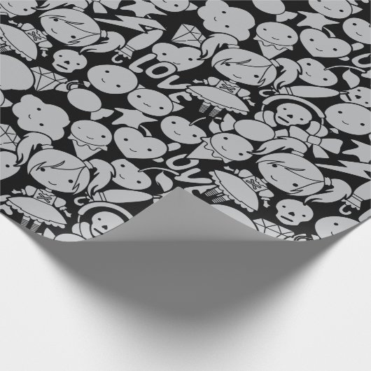 Griezelig Schattige Gotisch Clown Wrapping Papier (Hoek)