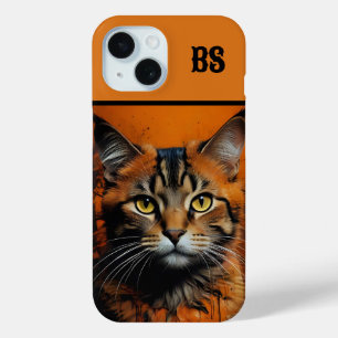Griezelig schattige Halloween kat vermomd iPhone 15 Case