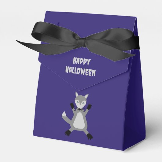 Griezelig Schattige Halloween Wolf Custom Bedankdoosjes (Voorkant Zijde)