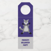 Griezelig Schattige Halloween Wolf Custom Flessenhanger (Voorkant)