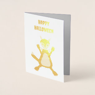Griezelig Schattige Halloween Wolf Custom Folie Kaarten