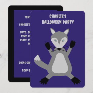 Griezelig Schattige Halloween Wolf Custom Kaart