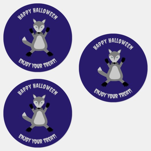 Griezelig Schattige Halloween Wolf Custom Labels (Groep)