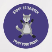 Griezelig Schattige Halloween Wolf Custom Labels (Design 1)