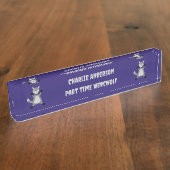 Griezelig Schattige Halloween Wolf Custom Naambordje (Zijkant)