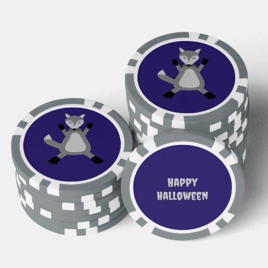 Griezelig Schattige Halloween Wolf Custom Poker Chips (Opstapeling)